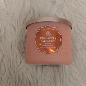 💖FIRM! NWT BATH AND BODY WORKS PINEAPPLE PANCAKES SCENTED 3 WICK CANDLE